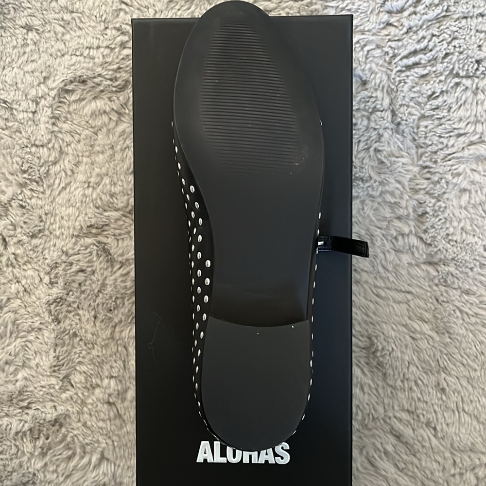 ALOHAS Lucien Black Leather Ballet Flats Pointed Toe EU39 US8.5 NWT Luxury - Picture 9 of 12